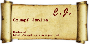 Czumpf Janina névjegykártya